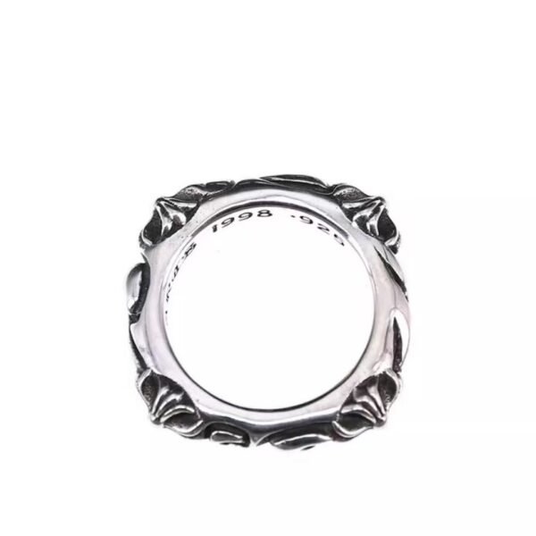 Chrome hearts Palace-Style Square Cross Flower Band Ring