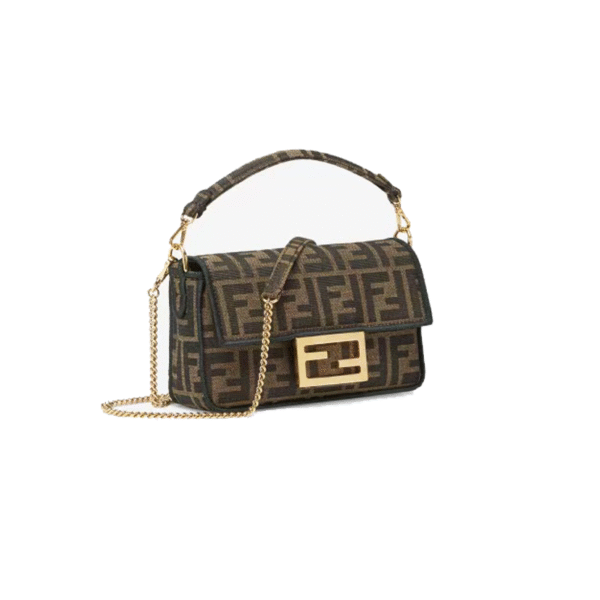 FENDI ZUCCA FF CANVAS BAGUETTE MINI HANDBAG