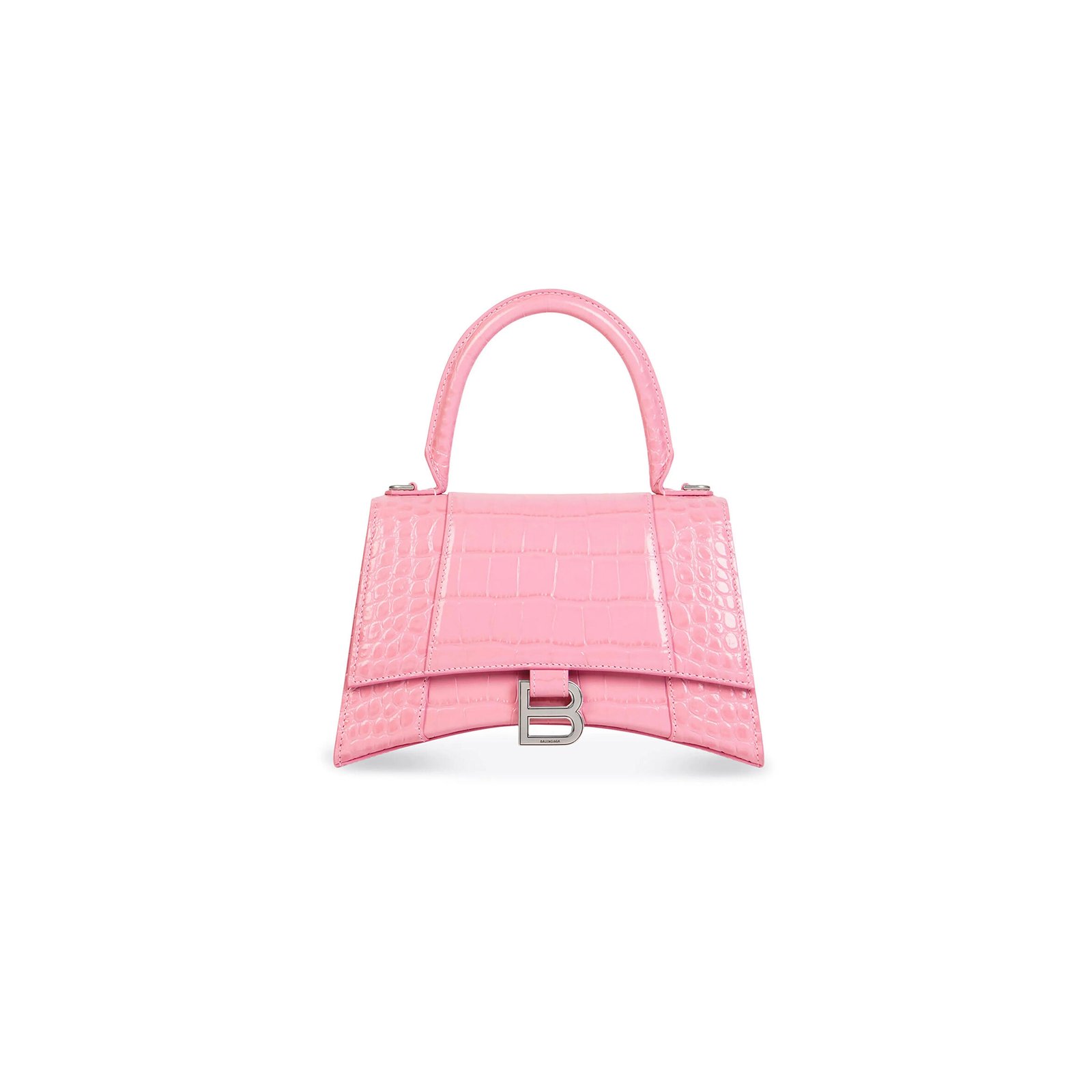 BALENCIAGA WOMEN'S HOURGLASS HANDBAG SMALL IN ROSE PINK 5935461LR6Y5812 (22.9*15*9.9cm)