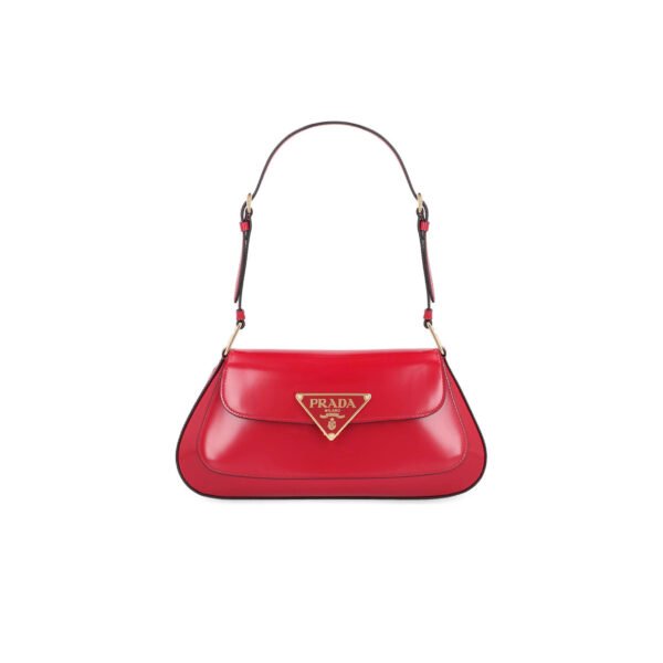 PRADA WOMEN'S RED CLEO LEATHER SHOULDER BAG 1BD345 (24*11*4cm)