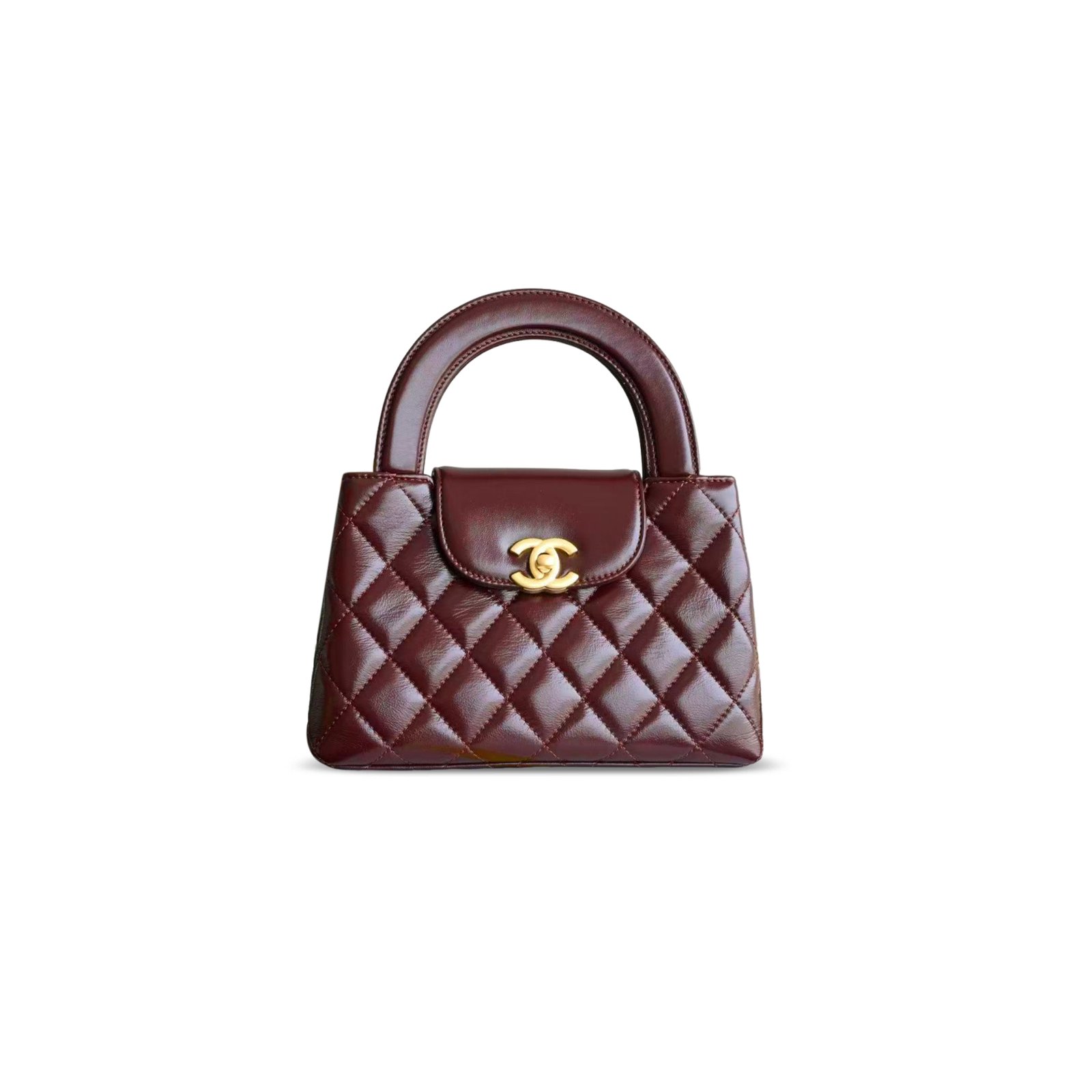 CHANEL QUILTED CALFSKIN MINI KELLY CLARET AS4416 (19*13*7cm)